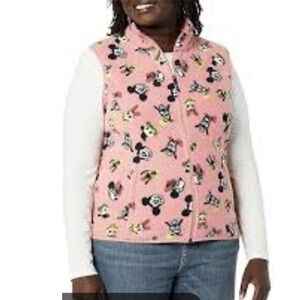 Disney Amazon Essentials Pink Mickey Mouse Fleece‎ Vest Women's Large  NWT